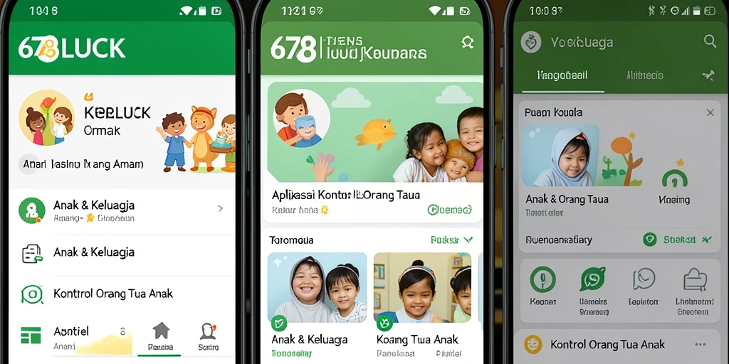 Antarmuka aplikasi 678LUCK untuk kontrol orang tua yang ramah pengguna.