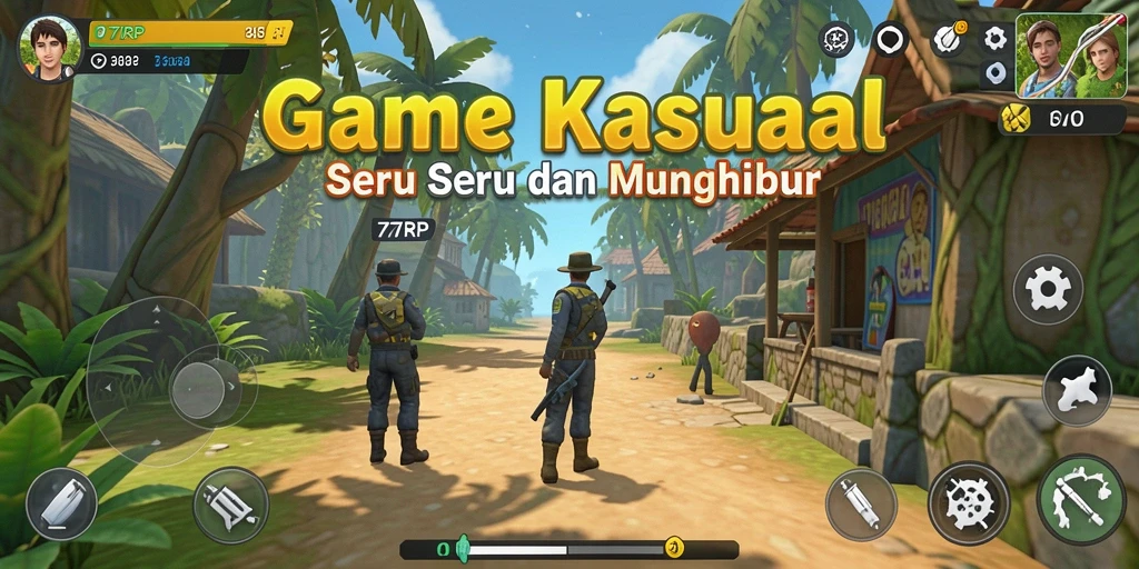 Tampilan antarmuka 77RP yang menarik dan intuitif untuk game kasual.