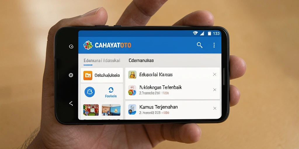 Antarmuka aplikasi CAHAYATOTO yang mudah digunakan dan fungsional.