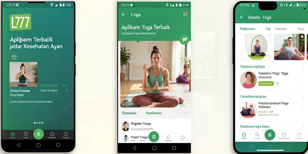 Tampilan antarmuka L777 dengan berbagai pilihan latihan Yoga.