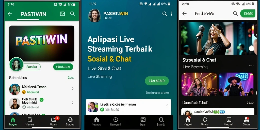 Tampilan antarmuka aplikasi PASTIWIN yang menarik saat live streaming.