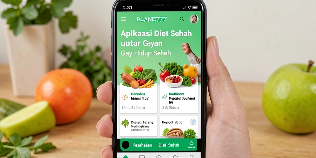 Tampilan antarmuka PLANET77 yang ramah pengguna untuk diet sehat.