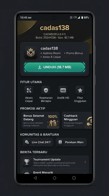 Tampilan halaman APK cadas138