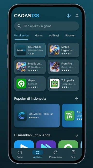 Tampilan katalog aplikasi cadas138